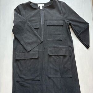 H&M Black Utility Jacket faux suede.